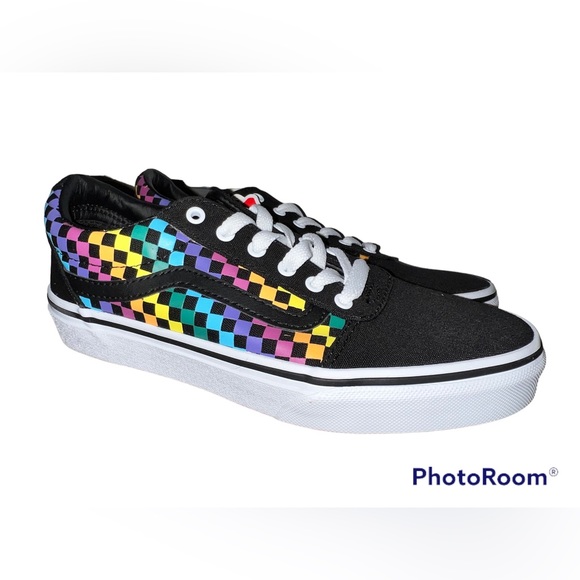 Vans rainbow mini checkered ward sneakers, size size 3, NWT - Picture 2 of 9